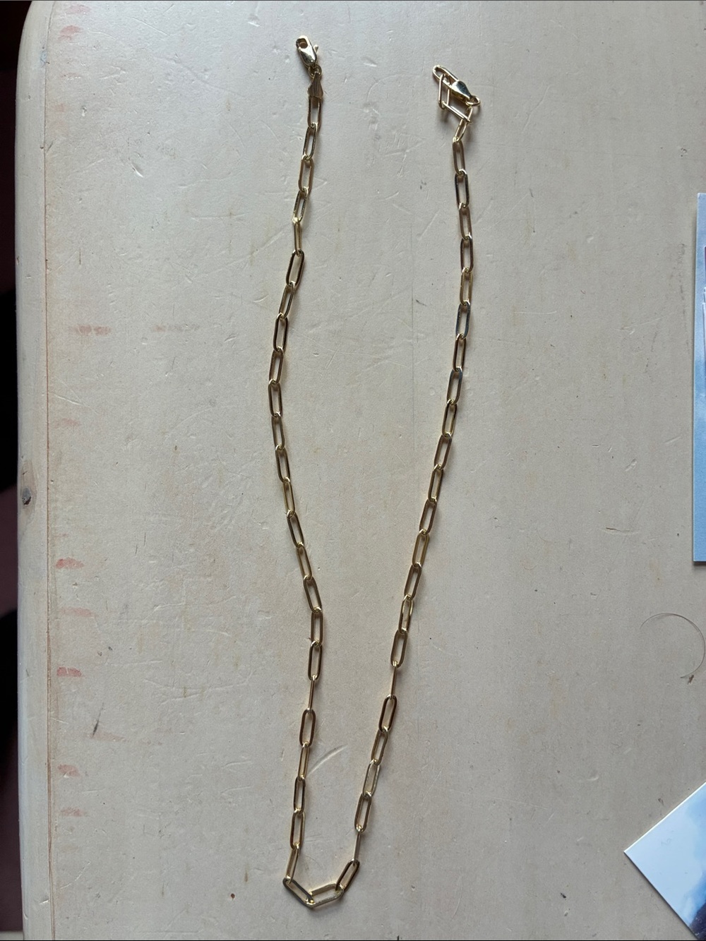 Minimalist Gold Paperclip Necklace for Women